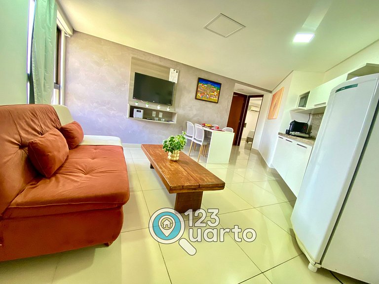 Gold Flat Cabo Branco By 123Quarto | Apartamento dois quarto