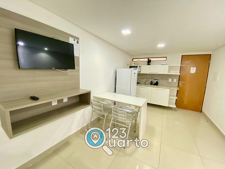 Gold Flat Cabo Branco By 123Quarto | Vista Piscina